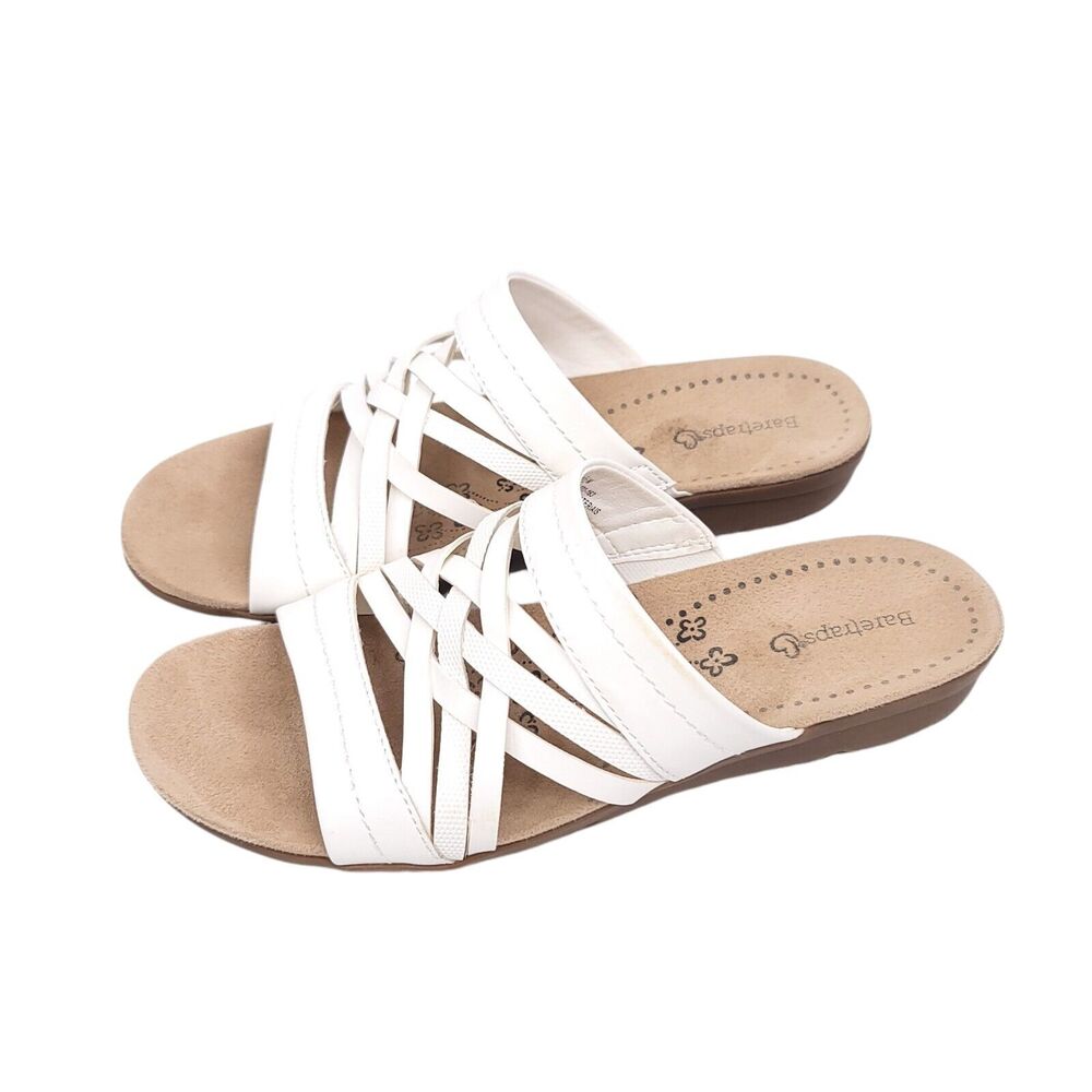 Baretraps Sandals Womens 8.5 M Faux Leather Slip On Slide Open Toe Shoes Jalee